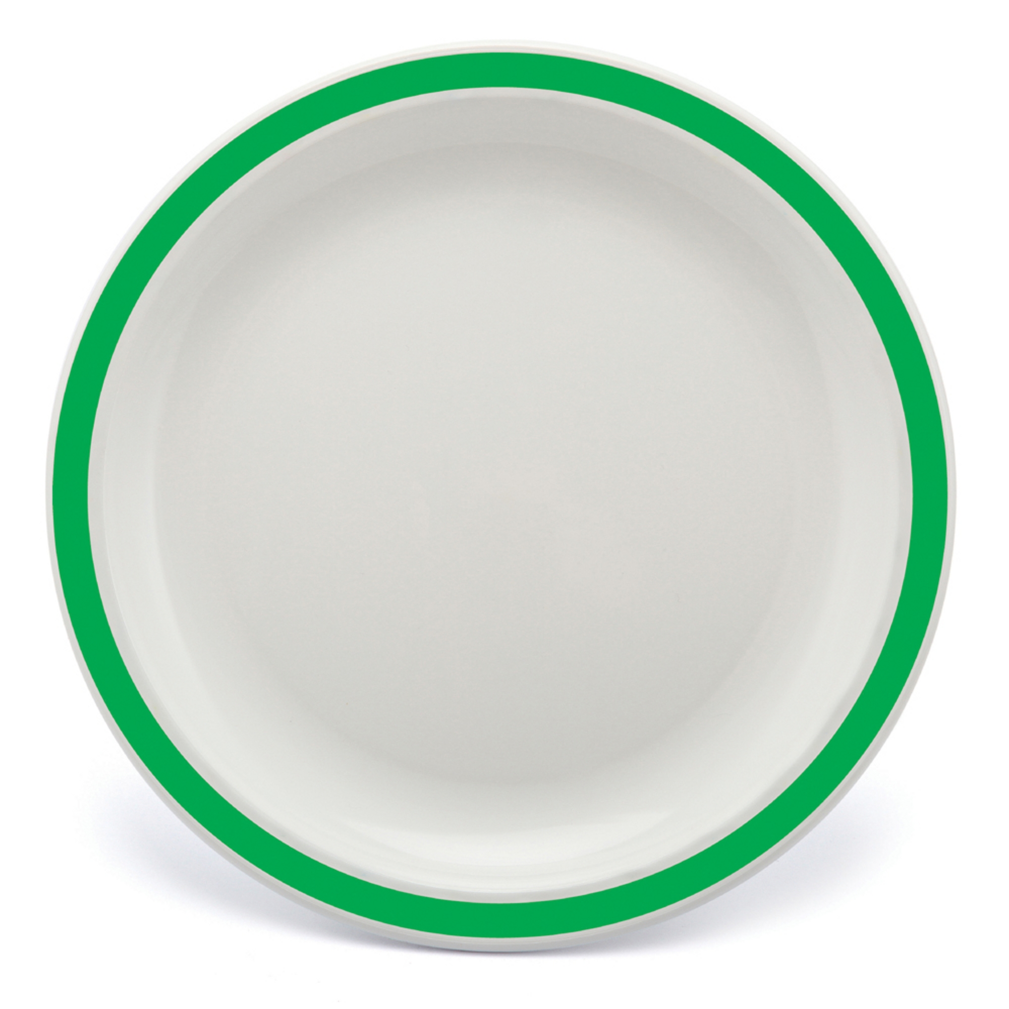 Narrow Rimmed Plates 230mm Green